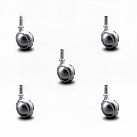 Service Caster 2 Inch Bright Chrome Ball Caster - 7/16 Inch Grip Ring Stem - SCC, 5PK SCC-GR01S20-DCS-BC-71678-5